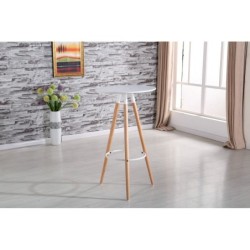 Mesa OTILIA NEW, alta, madera, tapa blanca de 60 cms 2