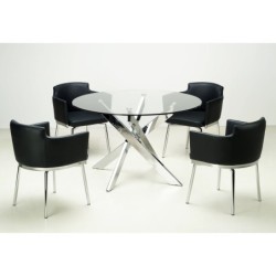 Mesa CHANTAL 100, cromada, cristal, 100 cms diámetro 2