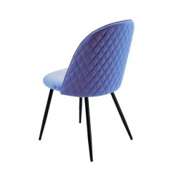 Silla MAGDA, metal, tapizado velvet azul 2