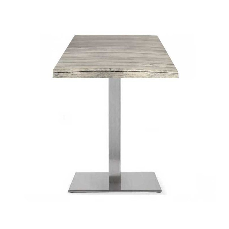 Mesa RHIN, acero inoxidable, base de 73 cms y tapa 80x80 cms. Color a elegir.