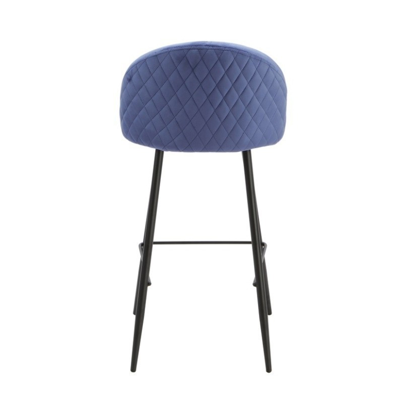 Taburete MAGDA, metal, tapizado velvet azul
