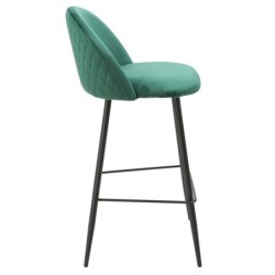 Taburete MAGDA, metal, tapizado velvet verde 2
