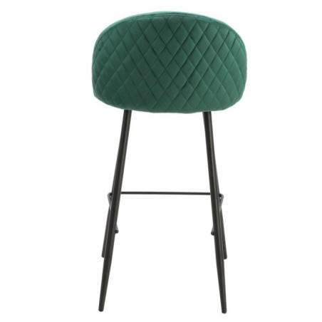 Taburete MAGDA, metal, tapizado velvet verde