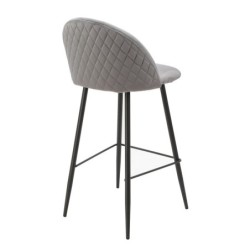 Taburete MAGDA, metal, tapizado velvet gris 2