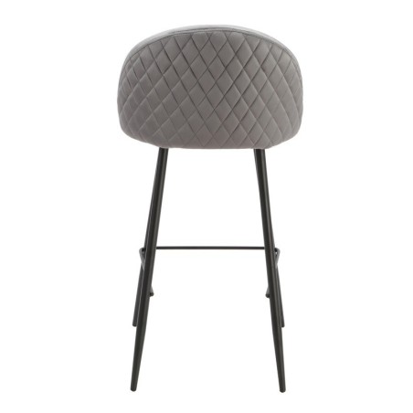 Taburete MAGDA, metal, tapizado velvet gris