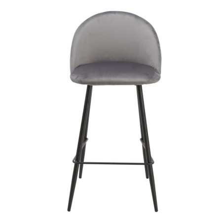 Taburete MAGDA, metal, tapizado velvet gris