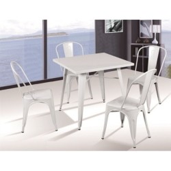 Mesa TOL, acero, blanca, 80x80 cms 2