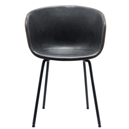 Sillón MISSOURI, metal, similpiel cuero marrón y negro