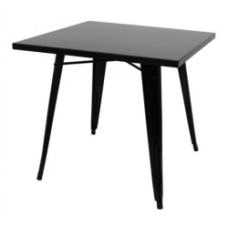 Mesa TOL, acero, negra, 80x80 cms