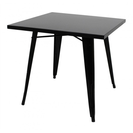 Mesa TOL, acero, negra, 80x80 cms