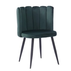Silla RAMSÉS, metal, tapizado velvet verde oscuro