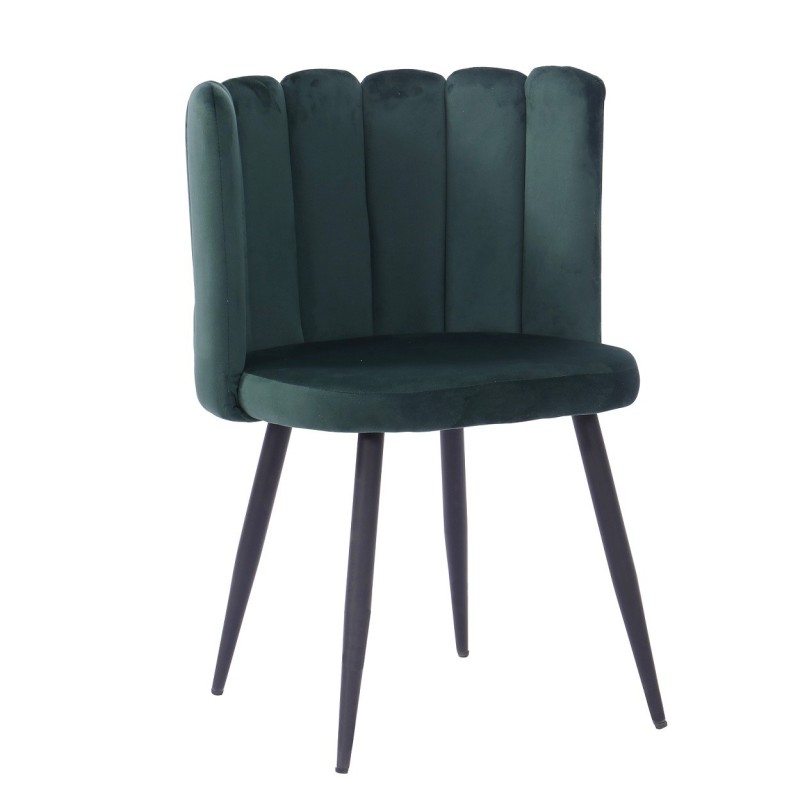 Silla RAMSÉS, metal, tapizado velvet verde oscuro
