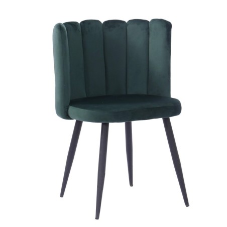 Silla RAMSÉS, metal, tapizado velvet verde oscuro
