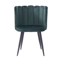 Silla RAMSÉS, metal, tapizado velvet verde oscuro 2