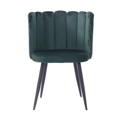 Silla RAMSÉS, metal, tapizado velvet verde oscuro