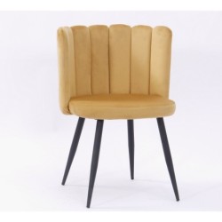 Silla RAMSÉS, metal, tapizado velvet amarillo