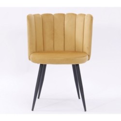 Silla RAMSÉS, metal, tapizado velvet amarillo 2
