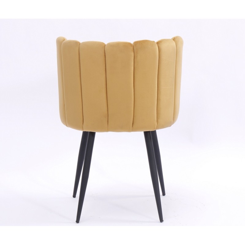 Silla RAMSÉS, metal, tapizado velvet amarillo