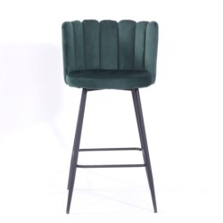 Taburete RAMSES, metal, tapizado velvet verde 2