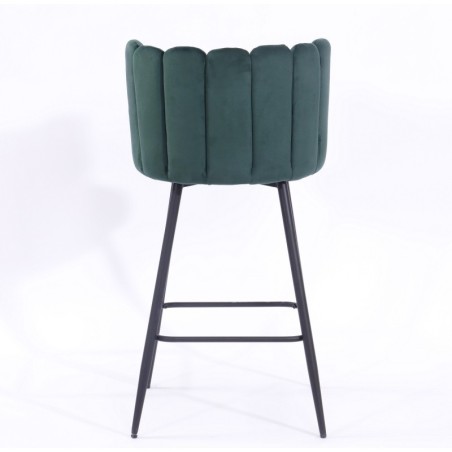 Taburete RAMSES, metal, tapizado velvet verde