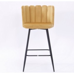 Taburete RAMSES, metal, tapizado velvet amarillo 2