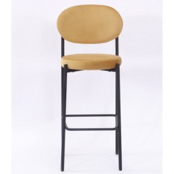 Taburete KEOPS, metal, tapizado velvet amarillo 2