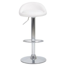Taburete ALIVERI, cromado, similpiel blanca 2