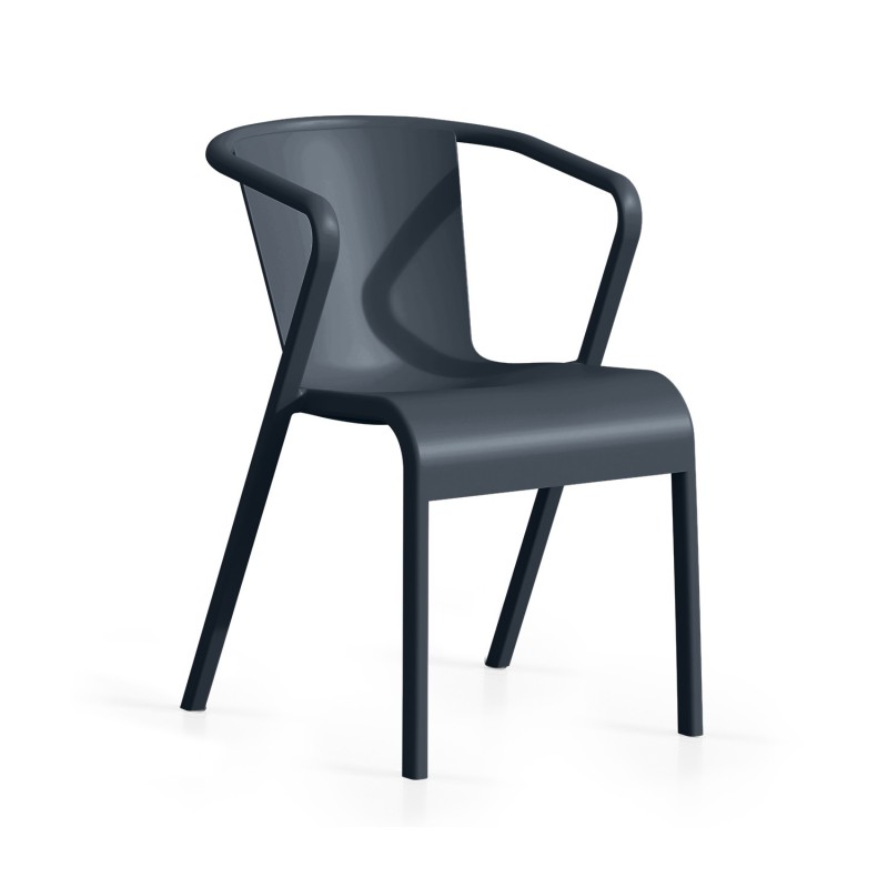 Sillón LUGO, apilable,  polipropileno antracita*