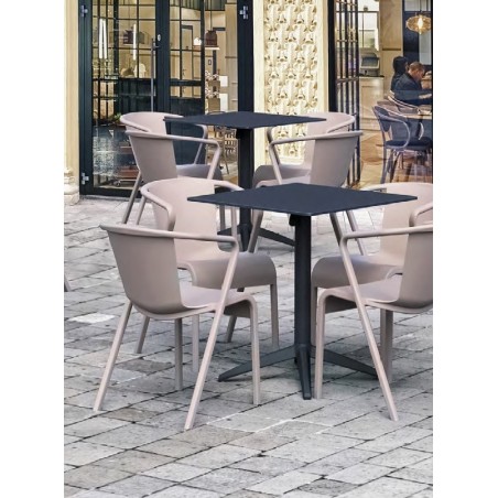 Sillón LUGO, apilable,  polipropileno antracita*