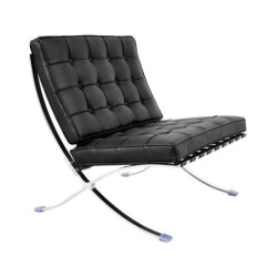 Silla BARNA (T), diseño, acero inoxidable, similpiel negra