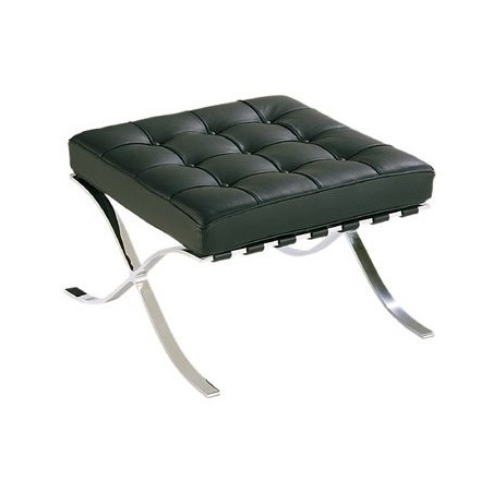 Ottoman BARNA (T), acero inoxidable, similpiel negra