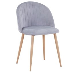 Silla VELVET NEW, patas metálicas, terciopelo gris 19