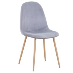 Silla EPOQUE NEW, patas metálicas, terciopelo gris 19