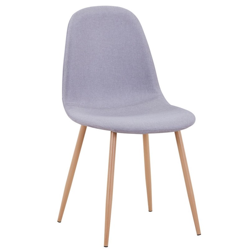 Silla TOULOUSE, patas metálicas, tejido gris claro