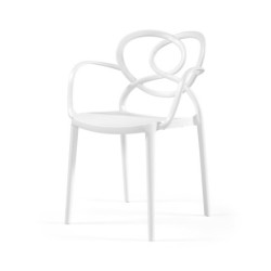 Sillón LOVE, apilable,  polipropileno blanco