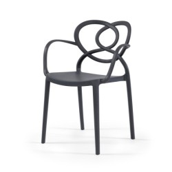 Sillón LOVE, apilable,  polipropileno antracita
