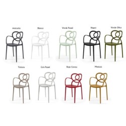 Sillón LOVE, apilable,  polipropileno antracita 2