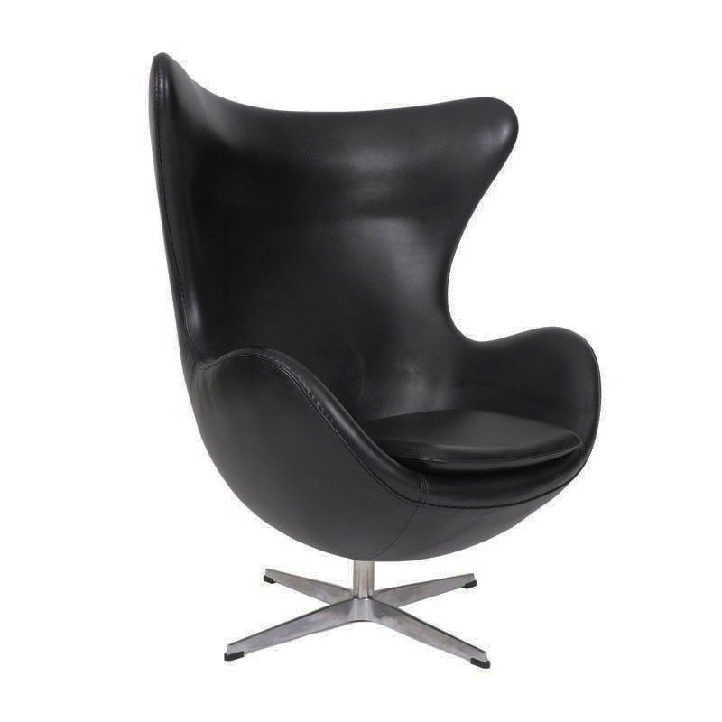Sillón EG, tapizado similpiel negra