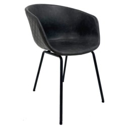 Sillón MISSOURI, metal, similpiel negra 2