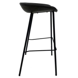 Taburete MISSOURI, metal, similpiel negra 2
