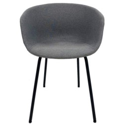 Sillón KIEL, metal, tapizado tejido gris claro 2