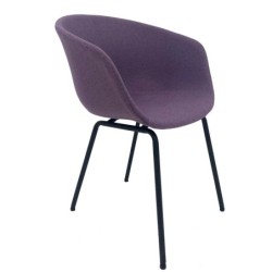 Sillón KIEL, metal, tapizado tejido rosa 2