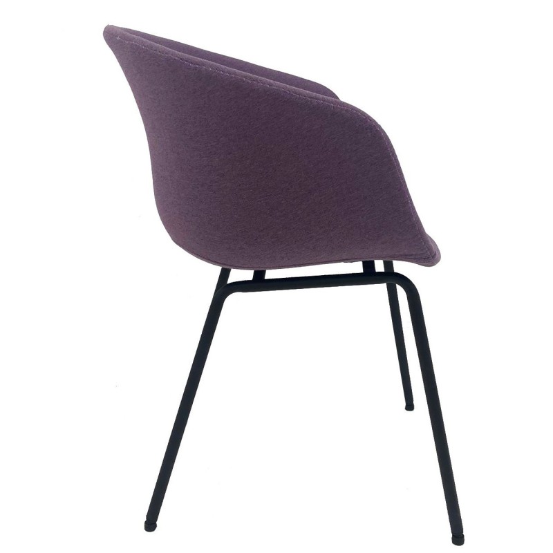 Sillón KIEL, metal, tapizado tejido rosa