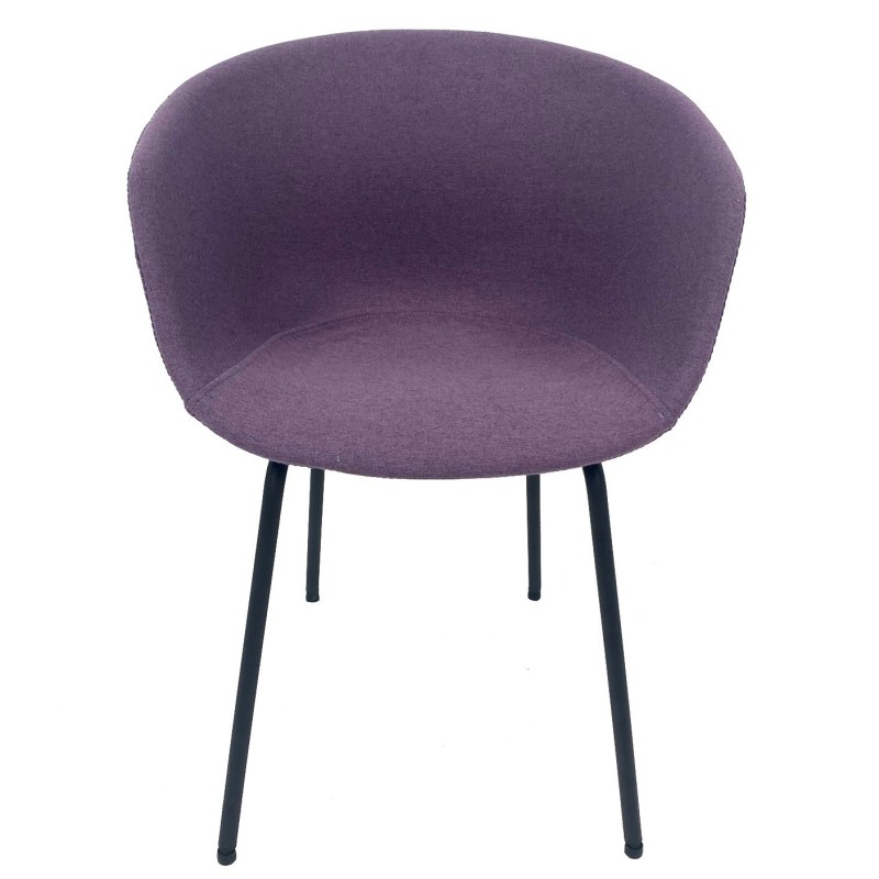 Sillón KIEL, metal, tapizado tejido rosa