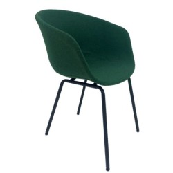 Sillón KIEL, metal, tapizado tejido verde 2