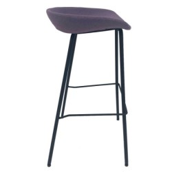 Taburete KIEL, metal, tapizado tejido rosa 2