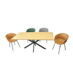 Mesa SORRENTO 180, metal, negro, tapa decor,180 x 90 cms 2