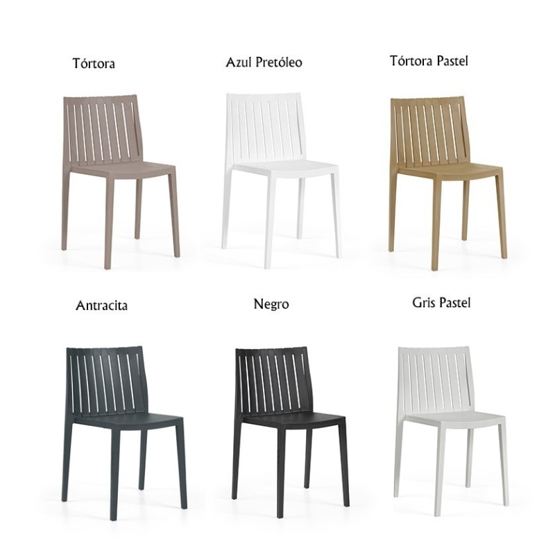 Silla CHOPIN, apilable,  polipropileno antracita
