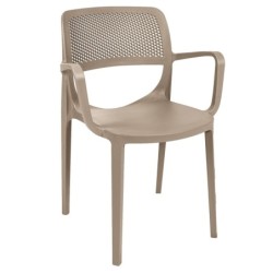 Sillón VERDI, apilable, polipropileno capuchino
