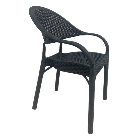 Sillón RICK, apilable, polipropileno antracita